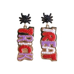 occidental style WordRI  RE beads Alloy earrings
