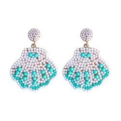 summer wind creative Shells Alloy beads mosaic earrings woman personality brie..