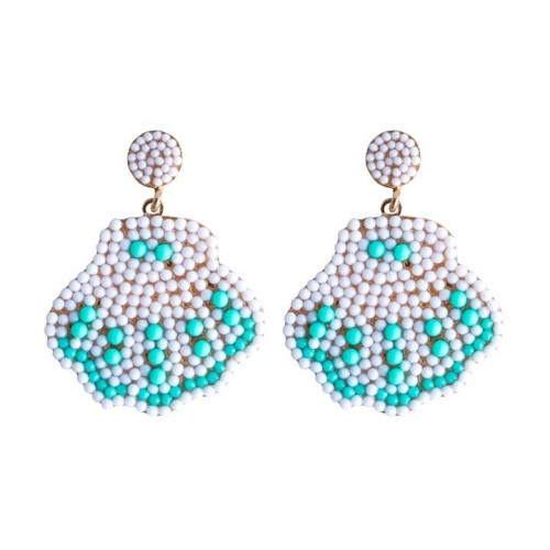summer wind creative Shells Alloy beads mosaic earrings woman personality brief all-Purpose