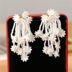 E occidental style spring summer resin flowers earrings Earring multilayer tas..