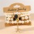 Bohemia bracelet Pearl elasticity Metal starfish tree Pearl pendant bracelet