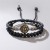 occidental style fashion personality creative weave beads man leather bracelet samll