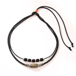  retro necklace personality weave rope color pendant clavicle chain punk wind ..