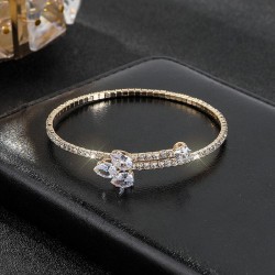  opening elasticity bangle occidental style mosaic fully-jewelled zircon claw ..