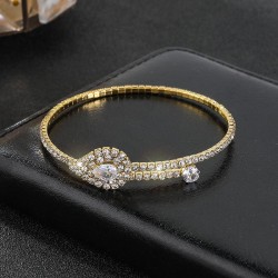 occidental style drop embed zircon bangle opening Rhinestone bride elasticity ..