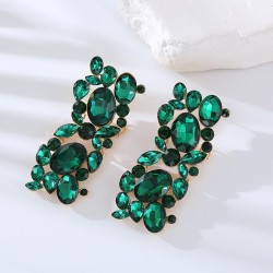 occidental style personality fashion temperament earrings fully-jewelled squar..
