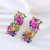 occidental style personality fashion temperament earrings fully-jewelled square ear stud woman Alloy diamond ex