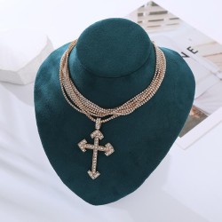 occidental style fashion multilayer chain necklace diamond high clavicle chain..