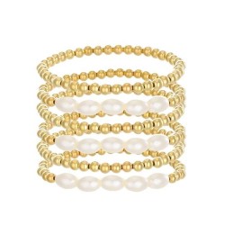 occidental style brief wind imitate Pearl set bracelet wind geometry beads spl..