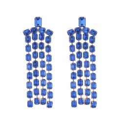 occidental style exaggerating diamond long style tassel earrings woman high pe..