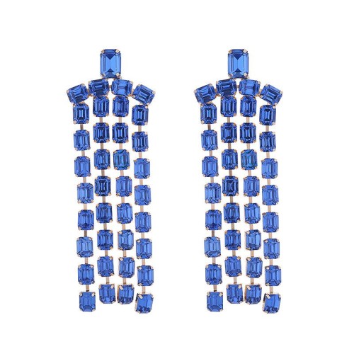 occidental style exaggerating diamond long style tassel earrings woman high personality trend same style ear stud