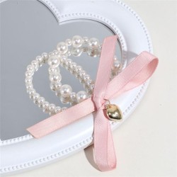 Korea sweet wind bow circle woman temperament all-Purpose Pearl love head rope..