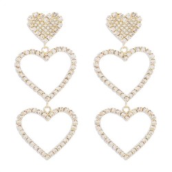 E occidental style exaggerating multilayer love pendant earrings  fully-jewell..
