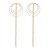 E retro brief diamond tassel earrings  elegant claw chain multilayer circle ear stud
