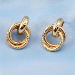 occidental style brief fashion style Double samll Earring pattern Double circl..