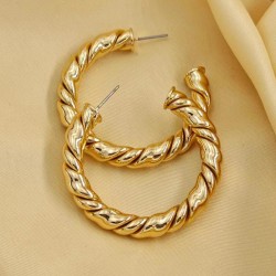 occidental style retro twisted fashion surface Earring more hollow tube earrin..