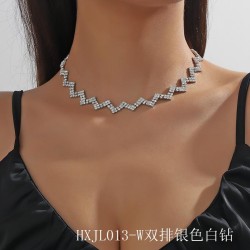  occidental style fashion Double layer Rhinestone necklace fully-jewelled flow..