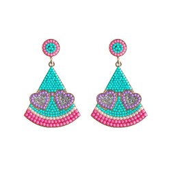 occidental style summer creative sector watermelon Alloy beads earring lady le..