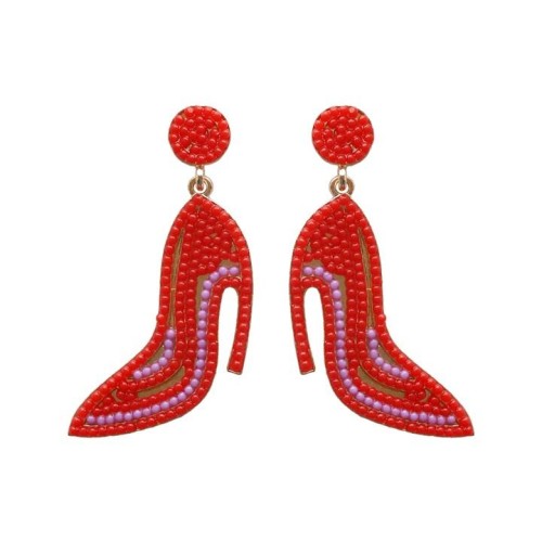 summer occidental style Alloy mosaic beads High-heeled shoes Modeling earring fashion personality exaggerating Ea