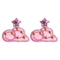  summer occidental style Cowboy Five-pointed star handmade Cloth beads earring..
