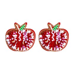  occidental style handmade beads beads personality sweet creative apple earrin..