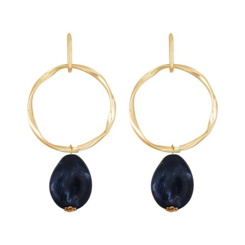  occidental style fashion brief Irregular geometry Round resin pendant Alloy earring temperament all-Purpose