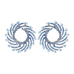 occidental style new exaggerating fully-jewelled sun flower Alloy diamond earr..