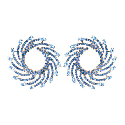 occidental style new exaggerating fully-jewelled sun flower Alloy diamond earrings woman fashion personality Ear