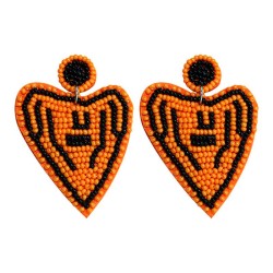  occidental style handmade beads heart-shaped pattern earrings woman