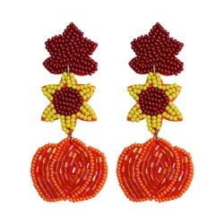  occidental style new flowers Leaf three layer handmade beads earrings woman d..