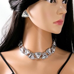 occidental style retro geometry triangle necklace  personality exaggerating lu..