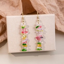 summer day sweet color Irregular gravel beads earrings  more small fresh long ..