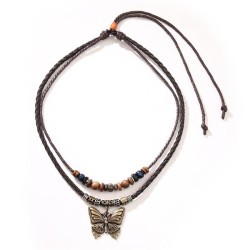 occidental style retro personality necklace butterfly Metal pendant samll swea..