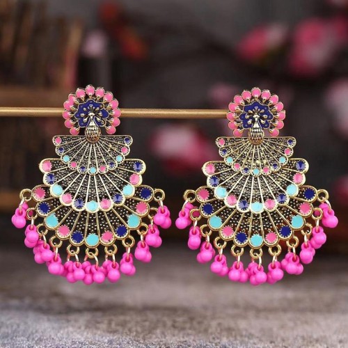 occidental style fashion noble wind peacock temperament exaggerating woman earring