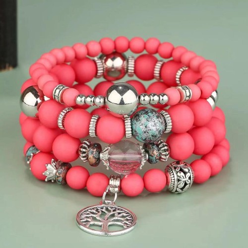 occidental style fashion concise Life tree frosting all-Purpose multilayer lady bracelet