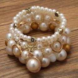 fashion concise multilayer Pearl accessories temperament woman bracelet