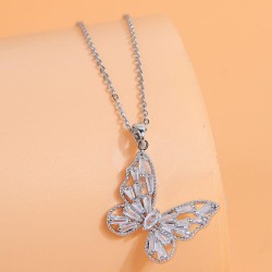Korean style fashionOL concise bronze embed Zirconium butterfly personality la..