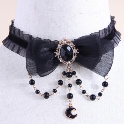 occidental style fashion lace gem accessories Meniscus temperament necklace ch..