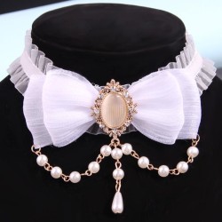 occidental style fashion lace Opal Pearl flowers gem accessories temperament n..