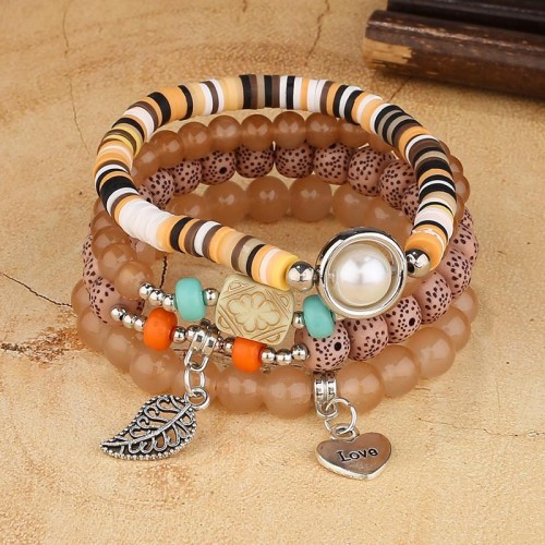 occidental style fashion all-Purpose love leaves pendant pendant  candy all-Purpose multilayer temperament lady b