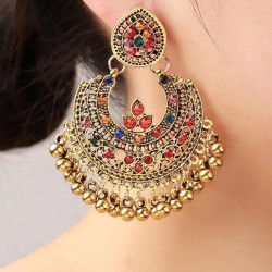 occidental style fashion gold retro palace flash diamond sector temperament wo..
