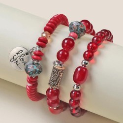fashion conciseLOVE watch-face multilayer beads lady temperament bracelet