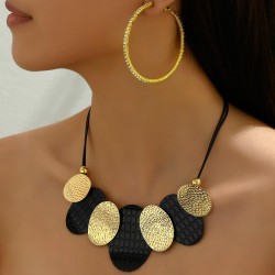 occidental style fashion gold concise Oval accessories necklace concise circle..