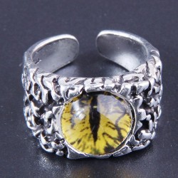 occidental style concise retro eyes opening man ring