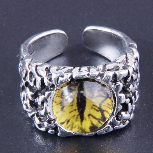 occidental style concise retro eyes opening man ring