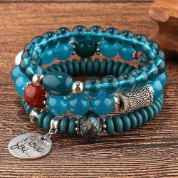 fashion conciseLOVE watch-face multilayer beads lady temperament bracelet