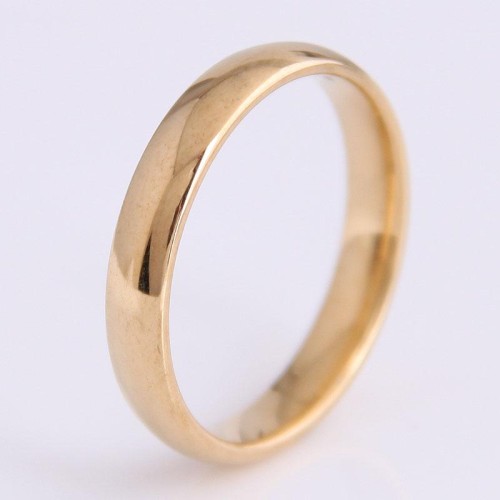 fashion concise stainless steel gold surface woman ring