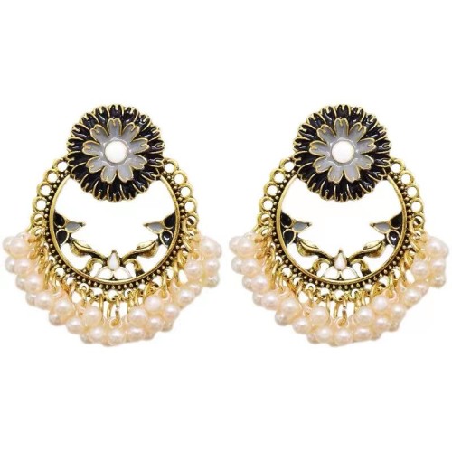 occidental style fashion Bohemia retro palace ethnic style daisy Pearl retro temperament earring ear stud