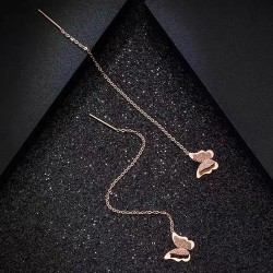 fashion sweet concise butterfly titanium steel personality woman earring