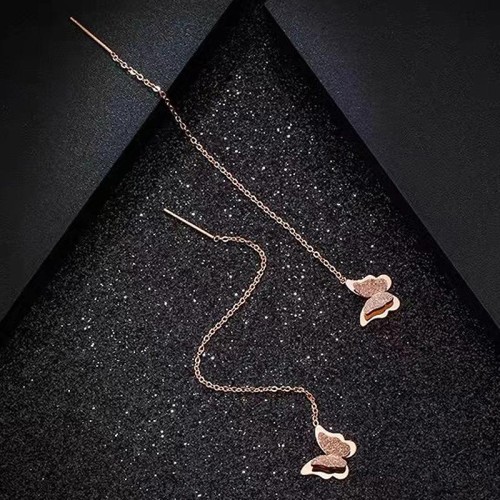 fashion sweet concise butterfly titanium steel personality woman earring